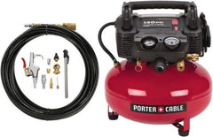 Porter-Cable - 0.8 hp, 2.6 CFM Hand Carry Pancake Compressor - 6 Gallon Tank, 10 Amp, 150 Max psi, 120V - Apex Tool & Supply