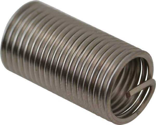 Recoil - 3/8-24 UNF, 0.938" OAL, Free Running Helical Insert - 19-1/8 Free Coils, Tanged, Stainless Steel, Bright Finish, 2-1/2D Insert Length - Apex Tool & Supply