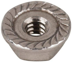 Value Collection - #6-32, 27/64" Flange Diam, Serrated Flange Nut - Grade 18-8 Stainless Steel, Uncoated Finish, 0.171" Flange Height - Apex Tool & Supply