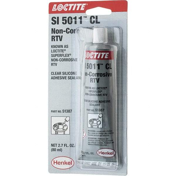 Loctite - 80 mL Tube Clear Silicone Sealant - NC RTV SIL-CL 80ML LOCTITE SUPERFLX RTV - Apex Tool & Supply