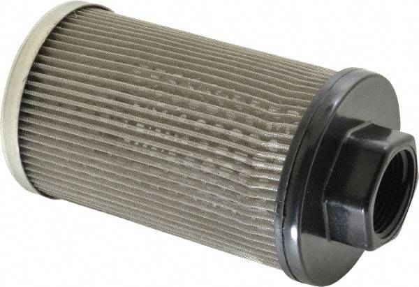 Flow Ezy Filters - 60 Mesh, 38 LPM, 10 GPM, 3.2" Diam, Female Suction Strainer without Bypass - 1 Port NPT, 5.8" Long - Apex Tool & Supply