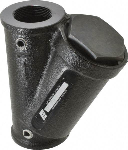 Flow Ezy Filters - 1-1/2 NPT Thread, 238 Micron, 6" Outside Diam, 7-1/2" Long, Stainless Steel Wire Cloth Media, Filter Assembly - Epoxy Coated Cast Iron - Apex Tool & Supply