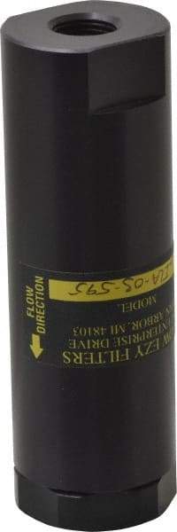 Flow Ezy Filters - 3/8 NPT Thread, 595 Micron, 1.6" Outside Diam, 4.9" Long, Stainless Steel Wire Cloth Media, Filter Assembly - Anodized Aluminum - Apex Tool & Supply