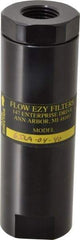 Flow Ezy Filters - 1/2 NPT Thread, 40 Micron, 1.6" Outside Diam, 4.9" Long, Stainless Steel Wire Cloth Media, Filter Assembly - Anodized Aluminum - Apex Tool & Supply