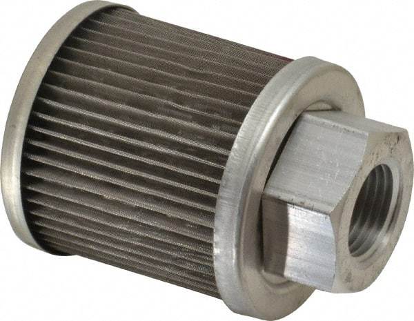 Flow Ezy Filters - 100 Mesh, 11 LPM, 3 GPM, 2.1" Diam, Female Suction Strainer without Bypass - 1/2 Port NPT, 2.7" Long - Apex Tool & Supply