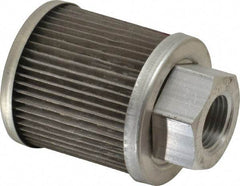 Flow Ezy Filters - 100 Mesh, 11 LPM, 3 GPM, 2.1" Diam, Female Suction Strainer without Bypass - 1/2 Port NPT, 2.7" Long - Apex Tool & Supply