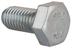 Value Collection - M12x1.75mm Metric Coarse, 25mm Length Under Head Hex Head Cap Screw - Fully Threaded, Grade 10.9 Steel, Zinc-Plated Finish, 19mm Hex - Apex Tool & Supply