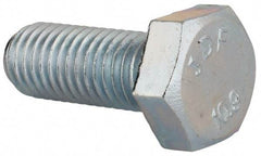 Value Collection - M12x1.75mm Metric Coarse, 30mm Length Under Head Hex Head Cap Screw - Fully Threaded, Grade 10.9 Steel, Zinc-Plated Finish, 19mm Hex - Apex Tool & Supply