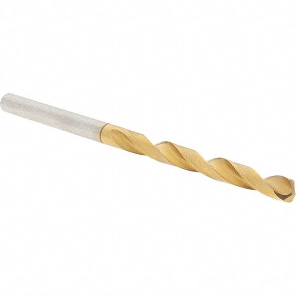 Guhring - 11/64" 118° High Speed Steel Jobber Drill - TiN Finish, Right Hand Cut, Spiral Flute, Straight Shank, 80mm OAL, Standard Point - Apex Tool & Supply