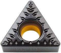 Kennametal - TCMT32.52 MP Grade KCP10 Carbide Turning Insert - TiCN/Al2O3 Finish, 60° Triangle, 3/8" Inscr Circle, 5/32" Thick, 1/32" Corner Radius - Apex Tool & Supply