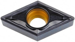 Kennametal - DCMT21.51 FP Grade KCM15 Carbide Turning Insert - TiCN/Al2O3 Finish, 55° Diamond, 1/4" Inscr Circle, 3/32" Thick, 1/64" Corner Radius - Apex Tool & Supply
