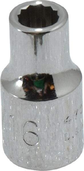 Proto - 3/16", 1/4" Drive, Standard Hand Socket - 12 Points, 7/8" OAL, Chrome Vanadium, Chrome Finish - Apex Tool & Supply