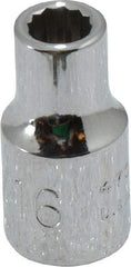 Proto - 3/16", 1/4" Drive, Standard Hand Socket - 12 Points, 7/8" OAL, Chrome Vanadium, Chrome Finish - Apex Tool & Supply