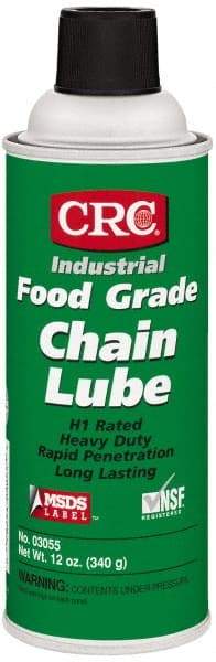 CRC - 16 oz Aerosol High Temperature Chain & Cable Lubricant - White, 8 to 325°F, Food Grade - Apex Tool & Supply