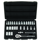 STANLEY® 1/4" Drive 30 Piece Fractional & Metric Socket Set – 6 & 12 Point - Apex Tool & Supply