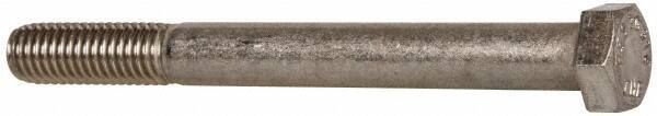 Value Collection - 1/2-13 UNC, 5" Length Under Head Hex Head Cap Screw - Partially Threaded, Grade 316 Stainless Steel, Uncoated, 3/4" Hex - Apex Tool & Supply
