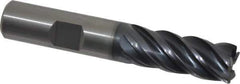Kennametal - 1/2", 5 Flute, Solid Carbide, 0.03" Corner Radius End Mill - 3" OAL, 1-1/4" LOC - Apex Tool & Supply