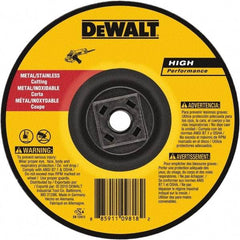 DeWALT - 60 Grit, 4-1/2" Wheel Diam, Type 27 Depressed Center Wheel - Aluminum Oxide, Resinoid Bond, 13,300 Max RPM - Apex Tool & Supply