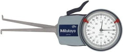 Mitutoyo - 10 to 30mm Inside Dial Caliper Gage - 0.01mm Graduation, 0.03mm Accuracy, 85mm Leg Length, 5.2mm Deep x 1.2mm Wide Groove, Ball Contact Points - Apex Tool & Supply