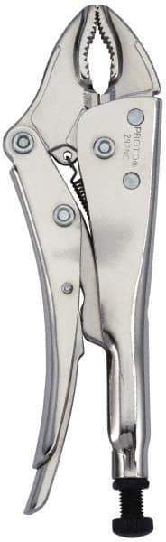 Proto - 10" OAL Curved Jaw Locking Pliers - 25/64" Jaw Width, 1-1/2" Jaw Depth, Steel Handle - Apex Tool & Supply