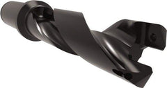 Allied Machine and Engineering - Series 26, 26 to 29mm Diam, 1-1/4" Diam Straight Shank with Flange, Helical Flute Spade Drill - 3-27/64" Max Depth, 5-1/16" Body Length, 7-11/32" OAL, Standard Length, Through Coolant - Apex Tool & Supply
