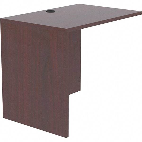 ALERA - Woodgrain Laminate Return/Bridge Shell Desk - 35" Wide x 23-5/8" Deep x 29-5/8" High, Mahogany - Apex Tool & Supply