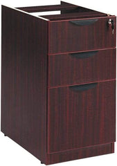 ALERA - 15-5/8" Wide x 28-1/2" High x 28-1/2" Deep, 3 Drawer Full Pedestal - Woodgrain Laminate, Mahogany - Apex Tool & Supply