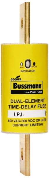 Cooper Bussmann - 300 VDC, 600 VAC, 150 Amp, Time Delay General Purpose Fuse - Bolt-on Mount, 5-3/4" OAL, 100 at DC, 300 at AC (RMS) kA Rating, 1-13/16" Diam - Apex Tool & Supply