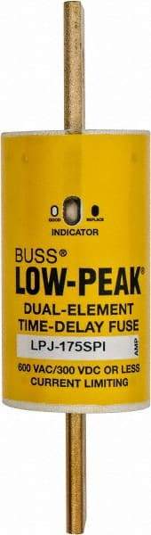 Cooper Bussmann - 300 VDC, 600 VAC, 175 Amp, Time Delay General Purpose Fuse - Bolt-on Mount, 5-3/4" OAL, 100 at DC, 300 at AC (RMS) kA Rating, 1-7/64" Diam - Apex Tool & Supply