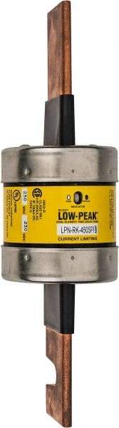 Cooper Bussmann - 250 VAC/VDC, 450 Amp, Time Delay General Purpose Fuse - Bolt-on Mount, 10-3/8" OAL, 100 at DC, 300 at AC (RMS) kA Rating, 2-7/8" Diam - Apex Tool & Supply