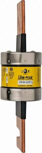 Cooper Bussmann - 250 VAC/VDC, 600 Amp, Time Delay General Purpose Fuse - Bolt-on Mount, 10-3/8" OAL, 100 at DC, 300 at AC (RMS) kA Rating, 2-7/8" Diam - Apex Tool & Supply