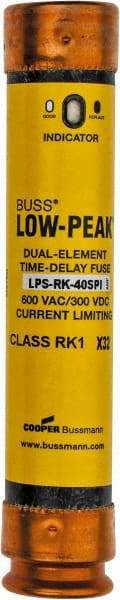 Cooper Bussmann - 300 VDC, 600 VAC, 40 Amp, Time Delay General Purpose Fuse - Fuse Holder Mount, 5-1/2" OAL, 100 at DC, 300 at AC (RMS) kA Rating, 27mm Diam - Apex Tool & Supply