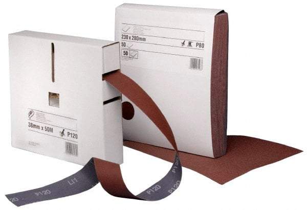3M - 1" x 8 Yd 60 Grit Aluminum Oxide Cloth Roll - Medium Grade, X Weighted Backing - Apex Tool & Supply
