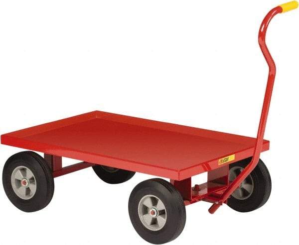 Little Giant - 1,200 Lb Capacity Steel Wagon Truck - Steel Deck, 24" OAW, 36" Platform Length x 11-3/4" Platform Height, Solid Rubber Casters - Apex Tool & Supply