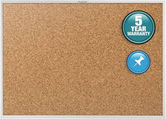 Quartet - 24" Wide x 18" High Open Cork Bulletin Board - Natural (Color) - Apex Tool & Supply