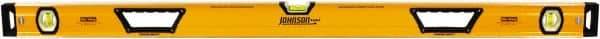 Johnson Level & Tool - 48" Long 3 Vial Box Beam Level - Aluminum, Yellow, 2 Plumb & 1 Level Vials - Apex Tool & Supply