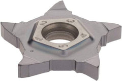 Iscar - PENTA PF IC908 Grade, 0.118" Cutting Width, Carbide Cutoff Insert - 0° Neutral Lead Angle, 0.008" Cnr Rad, TiAlN Coated, Other End - Apex Tool & Supply
