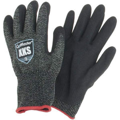 Value Collection - Size L, ANSI Cut Lvl A5, Puncture Lvl 4, Abrasion Lvl 4, Nitrile Coated Cut & Puncture Resistant Gloves - Palm Coated, Black, Paired - Apex Tool & Supply