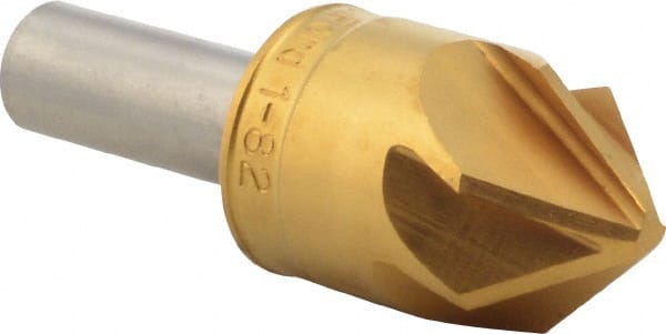 M.A. Ford - 1" Head Diam, 1/2" Shank Diam, 6 Flute 82° High Speed Steel Countersink - Apex Tool & Supply