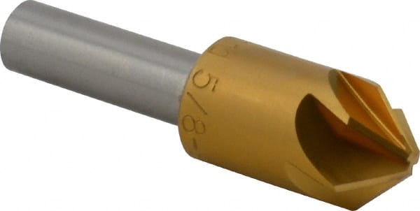 M.A. Ford - 5/8" Head Diam, 3/8" Shank Diam, 6 Flute 90° High Speed Steel Countersink - Apex Tool & Supply