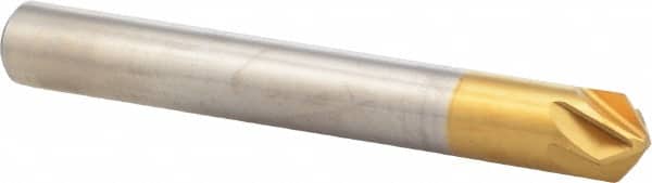 M.A. Ford - 1/4" Head Diam, 1/4" Shank Diam, 6 Flute 100° High Speed Steel Countersink - Apex Tool & Supply