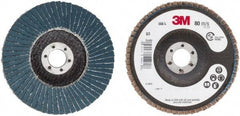 3M - 80 Grit, 4" Disc Diam, 5/8" Center Hole, Type 29 Zirconia Alumina Flap Disc - 13,300 Max RPM, Cloth Backing, Arbor Attaching System, Coated - Apex Tool & Supply