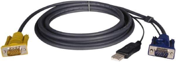 Tripp-Lite - 10' Long, HD15, HD15/USB A Computer Cable - Black, Male x Male x Male - Apex Tool & Supply