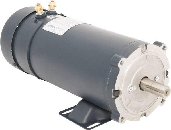 Leeson - 2 Max hp, 1,800 Max RPM, DC Electric AC DC Motor - 70 V Input, SS56CZ Frame, C-Face with Base Mount, TEFC Enclosure - Apex Tool & Supply