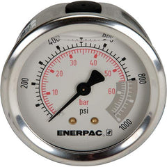 Enerpac - Hydraulic Pressure Gages & Adapters Type: Glycerine Filled Pressure Rating: 1000 - Apex Tool & Supply