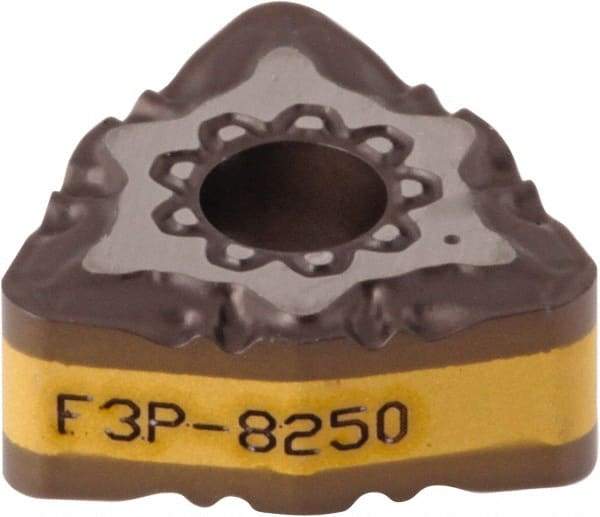Iscar - WNMG333 F3P Grade IC8250 Carbide Turning Insert - TiCN/Al2O3/TiN Finish, 80° Trigon, 3/8" Inscr Circle, 3/16" Thick, 3/64" Corner Radius - Apex Tool & Supply