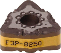 Iscar - WNMG333 F3P Grade IC8250 Carbide Turning Insert - TiCN/Al2O3/TiN Finish, 80° Trigon, 3/8" Inscr Circle, 3/16" Thick, 3/64" Corner Radius - Apex Tool & Supply