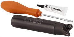 Kennametal - 1-1/4" Cutting Diam, 1-1/4" Shank Diam, 1-1/4" Max Depth of Cut, Straight Shank Indexable Copy End Mill - 2 Inserts, RP.T 43.. Insert, KSRM Toolholder, Through Coolant - Apex Tool & Supply