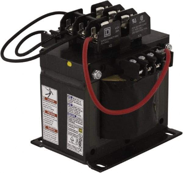 Square D - 750 VA, Top Mount Fuse Block Control Transformer - 50/60 Hz, 5.61 Inch Deep x 5.8 Inch High - Apex Tool & Supply