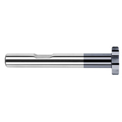 0.7500″ (3/4″) Cutter Diameter × 0.0100″ Radius × 0.1250″ (1/8″) Width Carbide Corner Radius Large Diameter Standard Keyseat Cutter, 10 Flutes, AlTiN Coated - Exact Industrial Supply